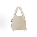 HERMES Picotin Lock 18 Silver buckle basket Bucket Bag Handbag 18 Women\'s Edition 10 Craie Milkshake White